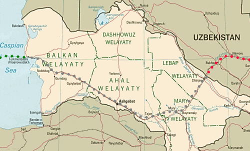Route through Turkmenistan
